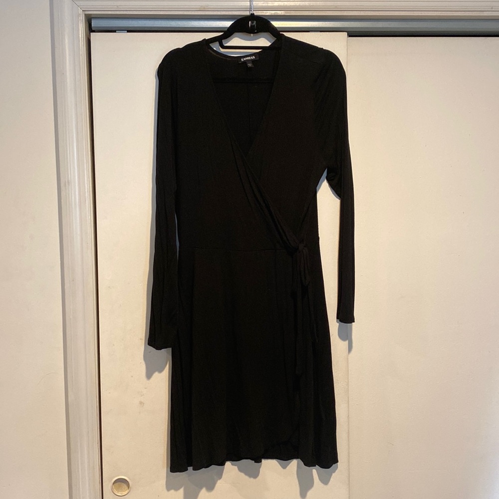 Size large express black dress wrap dress